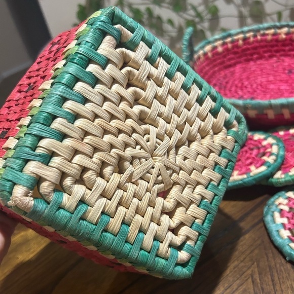 Seagrass Woven Vintage Watermelon Serving Set - Picture 6 of 9